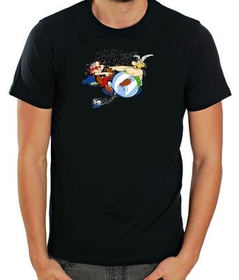 Asterix and Obelix Funny Characters Short Sleeve  White T Shirt Men F172