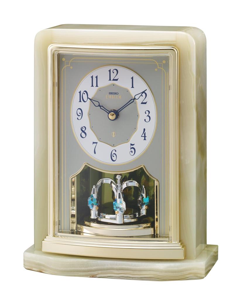 SEIKO EMBLEM Table Onyx Stone 346 x 286 x 162 HW465G Clock, Frame, Frame, mm, Quartz, Analog,