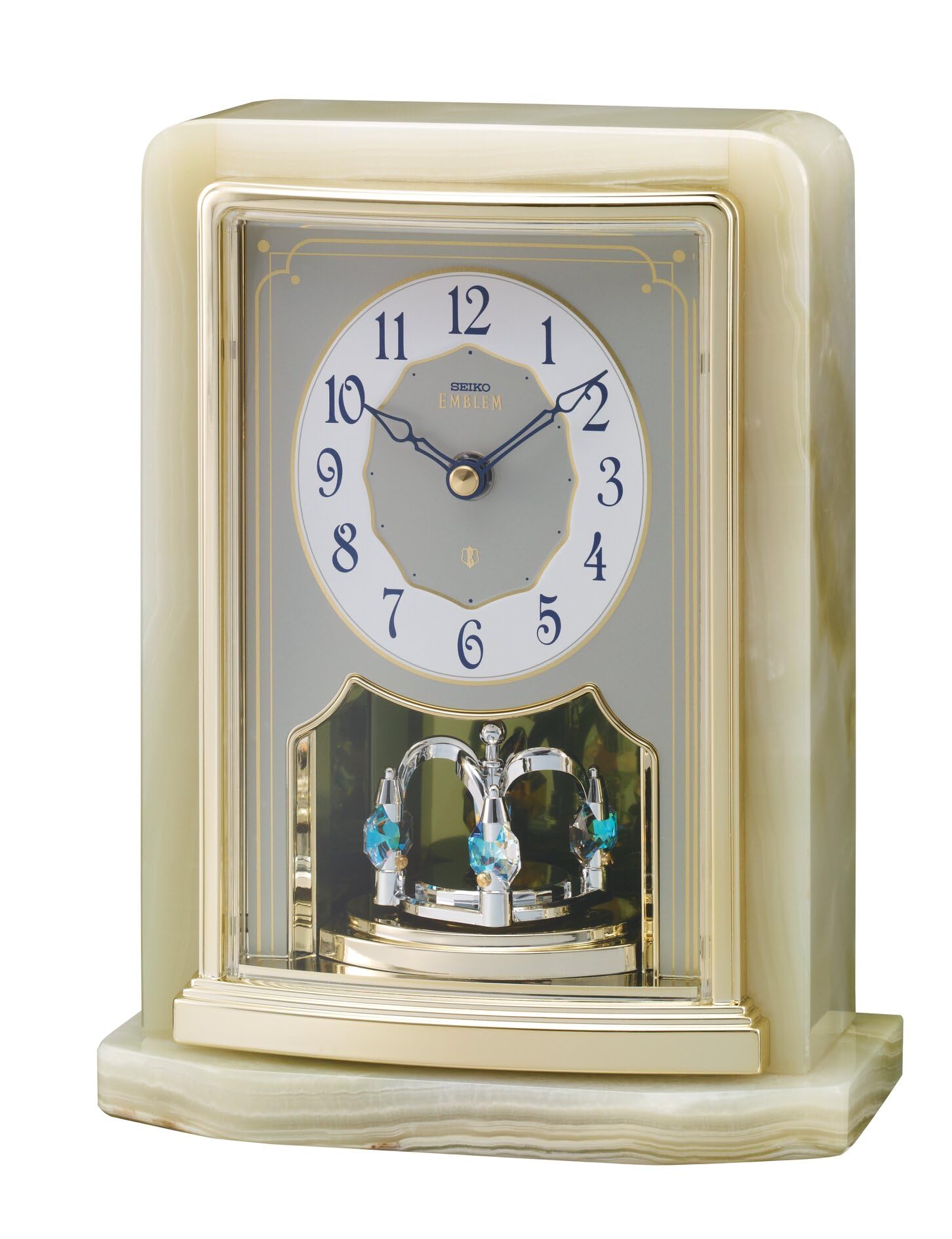

SEIKO EMBLEM Table Onyx Stone 346 x 286 x 162 HW465G Clock, Frame, Frame, mm, Quartz, Analog, зелений