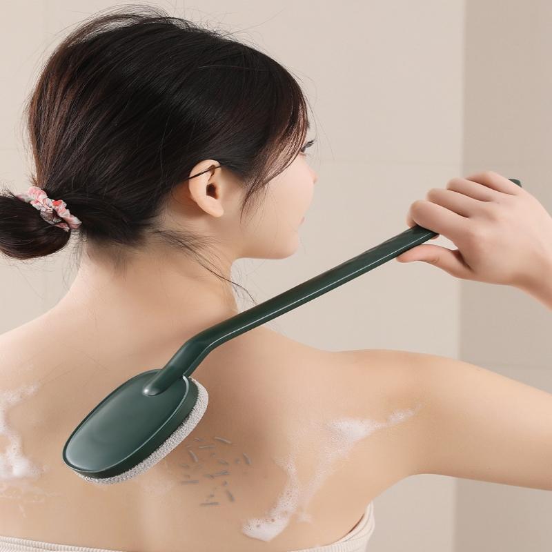 Bath Soft Back Scrubber Brush Bath Shower Scrubbing Brush With Handle Exfoliating Scrub Skin Massager Bath Supplies
