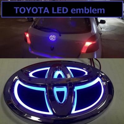 Podświetlany emblemat samochodowy LED 5D – Logo na przednią kratkę i klapę bagażnika do Toyota Camry/Highlander/Yaris/Land Cruiser/Avalon – Zestaw oświetleniowy