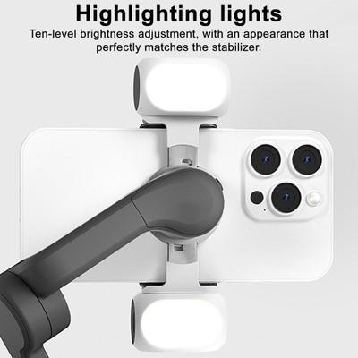 Telefon Gimbal Sabitleyici Dolgu Işığı DJI için 3000K-6500K 3 Aydınlatma Rengi 10 Seviye Parlaklık Ayarlanabilir Cep Boyutu Manyetik Akıllı Telefon Vlog Kaydı