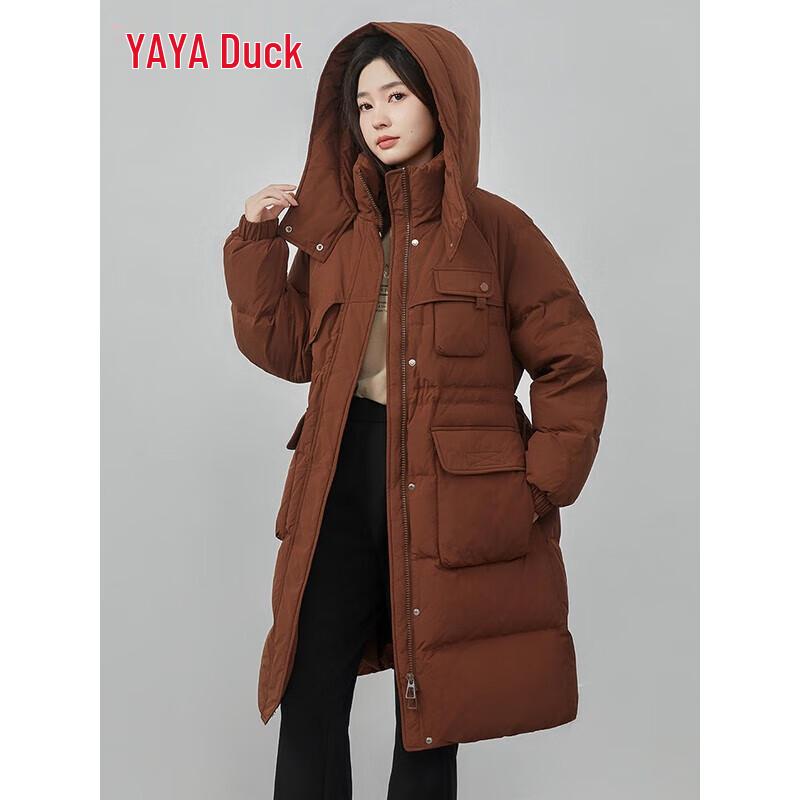 

YAYA Women s Thickened Hooded Down Jacket L