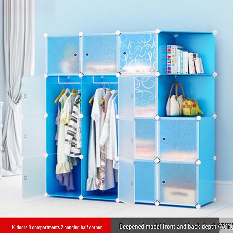 Children's Folding Resin Wardrobe: Assembled Plastic Storage Cabinet for the Living Room
