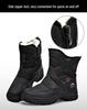 Men's Black High-Top Winter Snow Boots - Thickened, Non-Slip, Warm Cotton, With Zipper