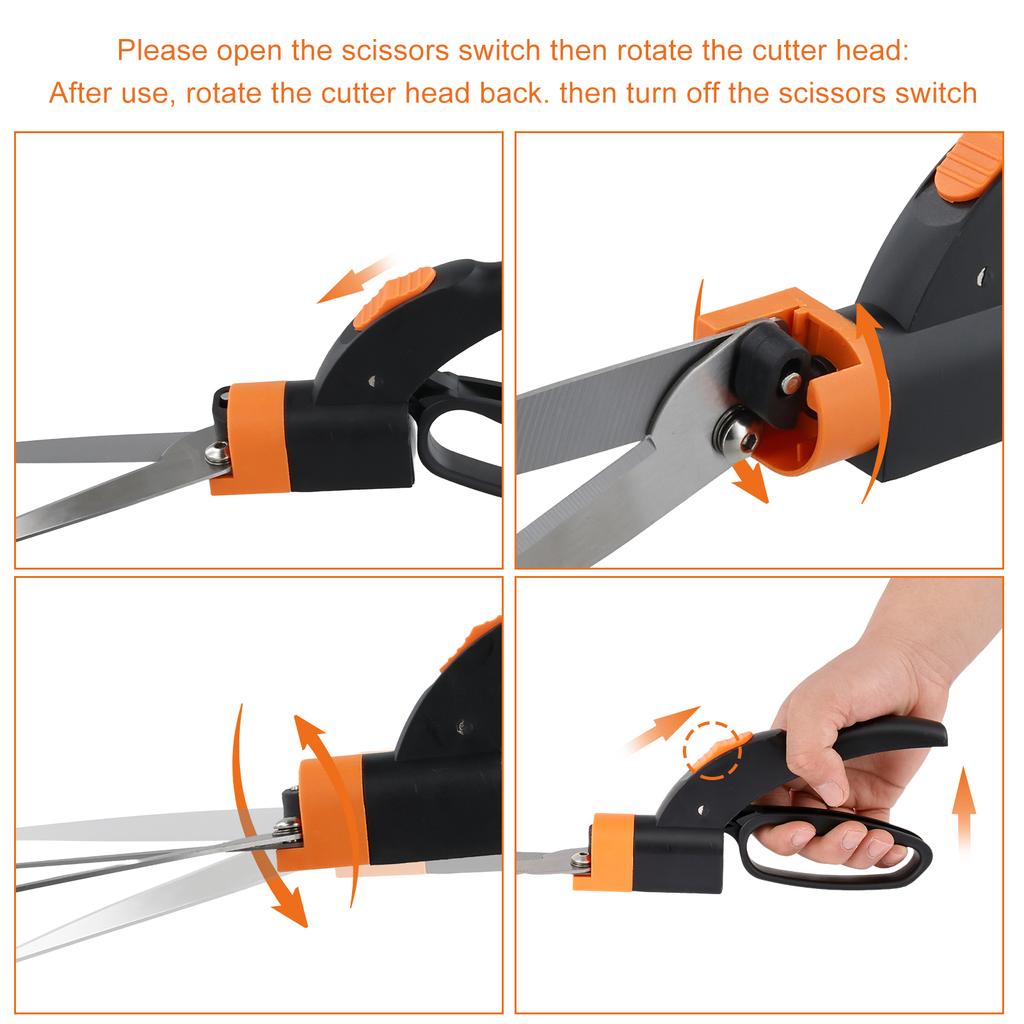 Gardening Grass Scissors Ultra-Sharp Grass Shears with 360 Degree Steel Handheld Lawn Scissors Multifunction Gardening Shears