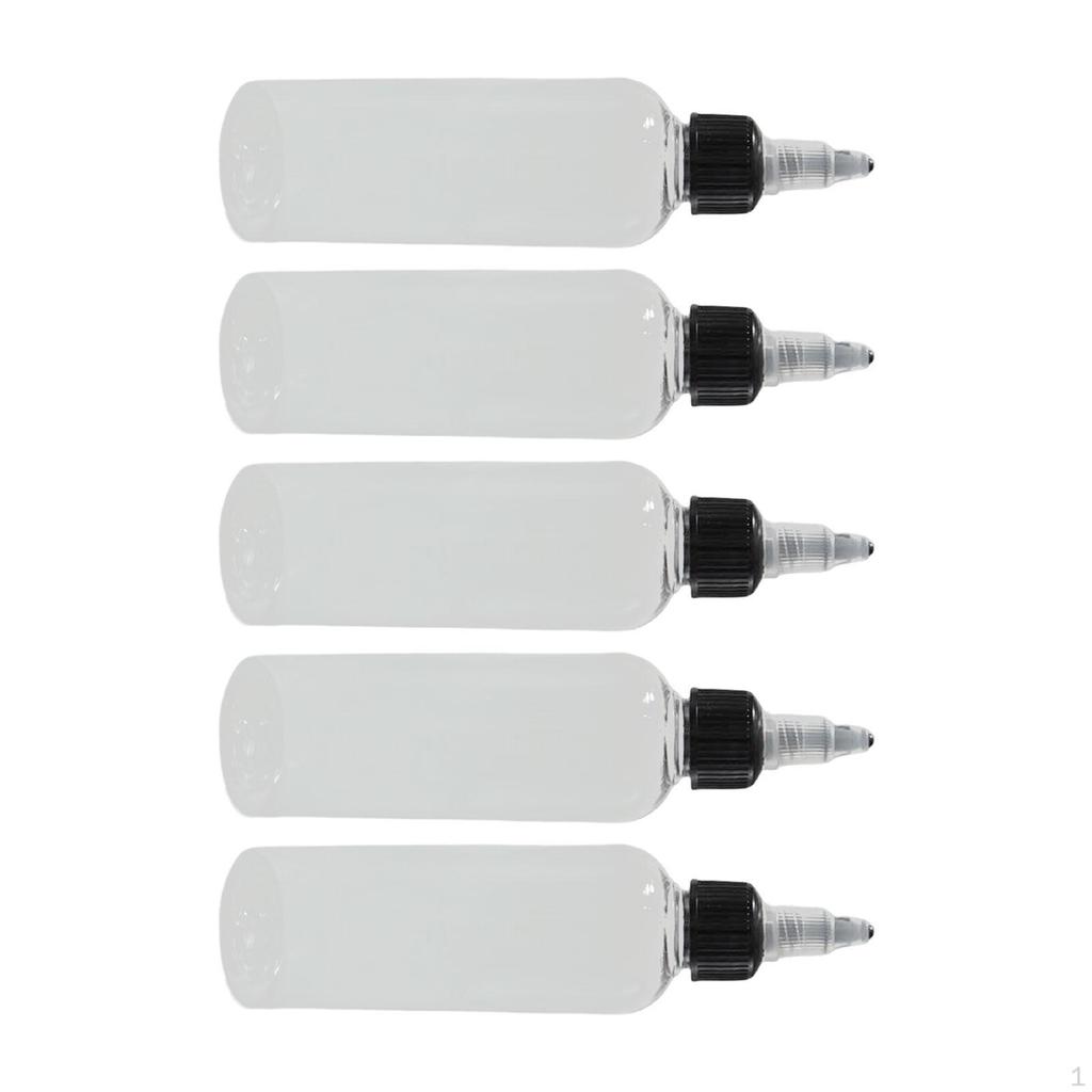5 Count Sharp Dropper Bottles for Liquids with No Leakage Design