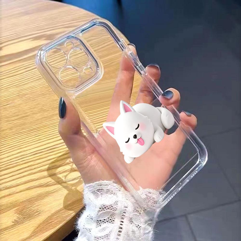 Cute Dog Figurine Phone Case for IPhone 14 15 16 17 13 12 11 Pro Max  Plus 12 13 Mini TPU Protect Cover