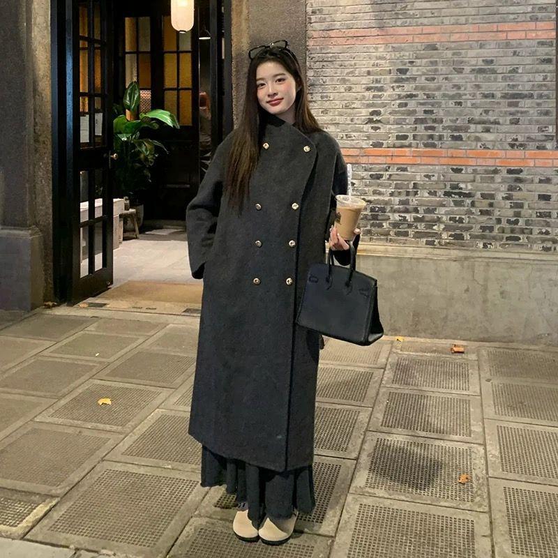 

Women s Gentle Purple Mid-length Wool Coat - Petite, Autumn/Winter 2025 L 125-135 cm