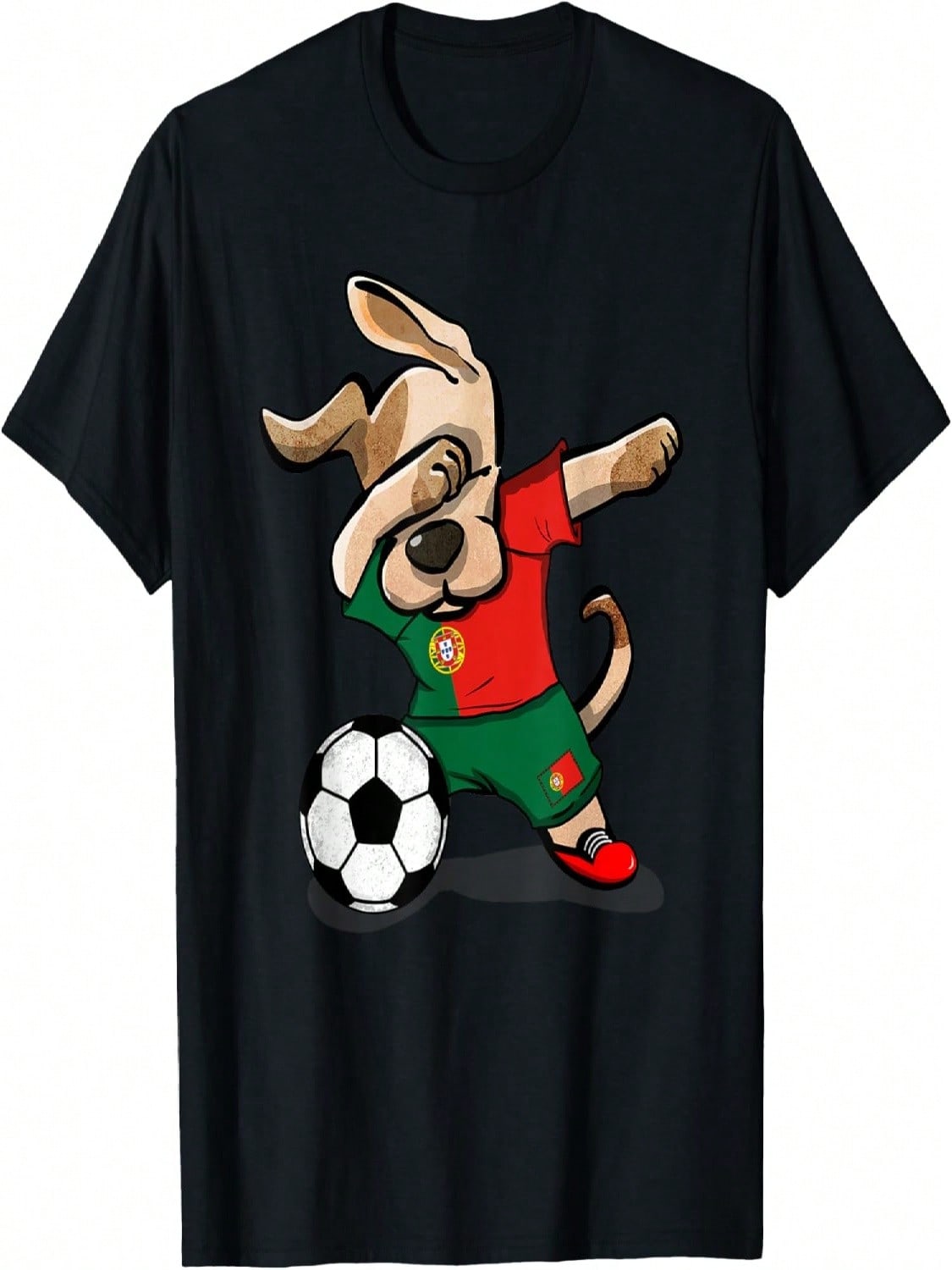 Dabbing Dog Portugal Soccer Fans Jersey Portuguese Football T-Shirt For unisex Wounisex Kids S разноцветный