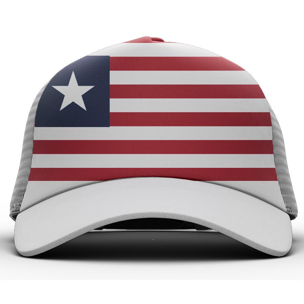 Liberia Male Youth Diy Free Custom Made Name Number Hat Nation Flag Lr Liberian Country College Print Photo Baseball Caps