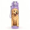 1PZ Stampa Busto Cane Golden Retriever 750ml Plastica Colorata Borraccia Sportiva Tappo Flip con Cannuccia Ermetico Per Sport Ufficio Uso Domestico
