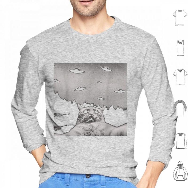 Believe Me Bro Funny Cat Hoodies Long Sleeve Cats Cat Funnylooking Threadweird Meme Weird Funny Ufo Selfie Onthis