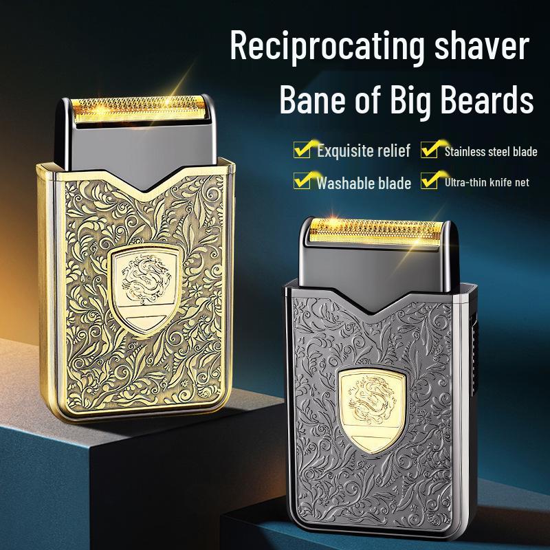 Retro Men's Electric Razor: New Model, Stainless Steel, Floating Blades, Water Washable