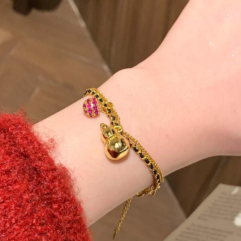 

Браслет из тыквы двухслойный изысканный дизайн браслет легкая роскошь мода персонализированные украшения женщины