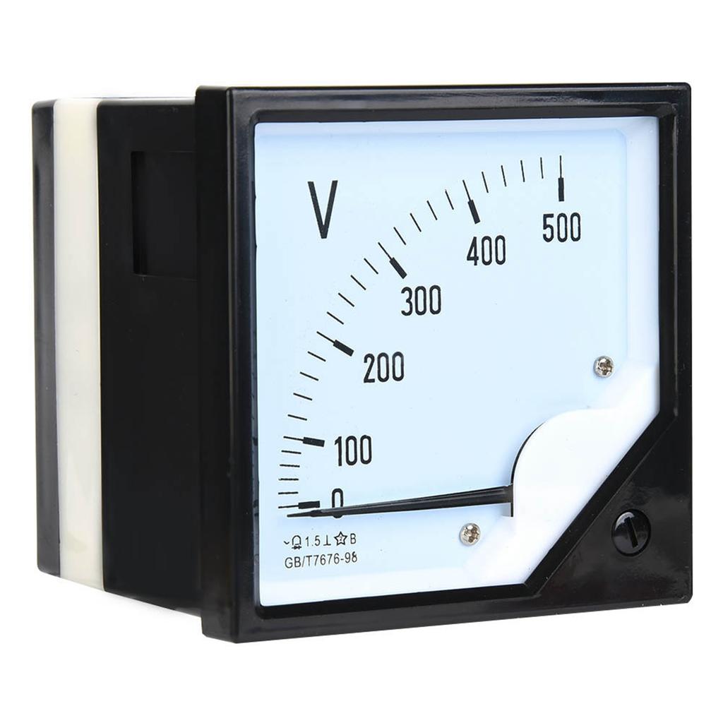 Square Panel Voltage Meter Analog Voltmeter AC 0 500V for Electronic Control Devices