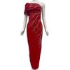 Elegant Handmade Beaded Off-the-Shoulder European & American Bandage Evening Dress