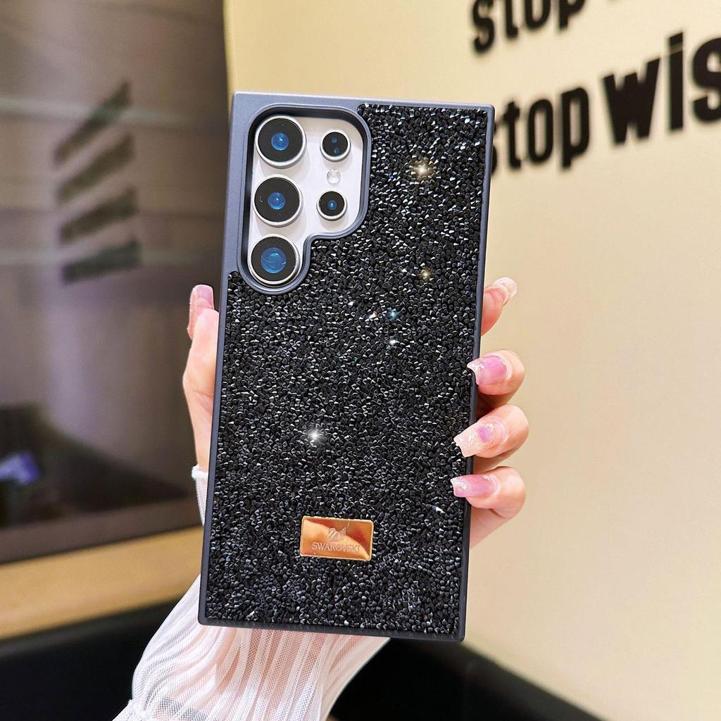Luxury Rhinestone Electroplated Phone Case for Samsung S26 Ultra, S24 Ultra, & S25 - Full Coverage.