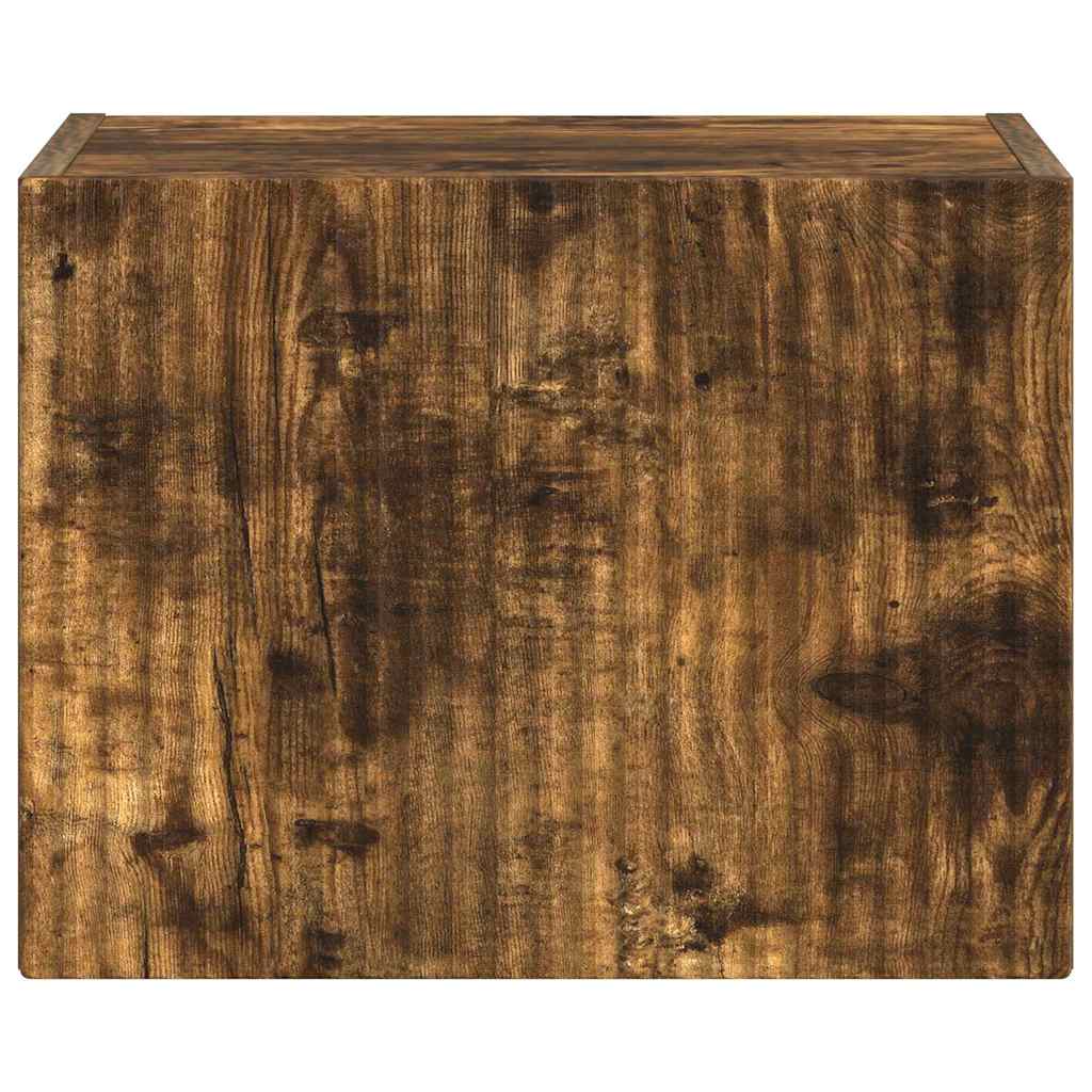 Wall Mounted TV Cabinet Smoked Oak Finish 39 x 31 x 29.5 cm