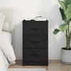 Nightstand with Drawers Black 38 x 38 x 66 cm Engineered Wood