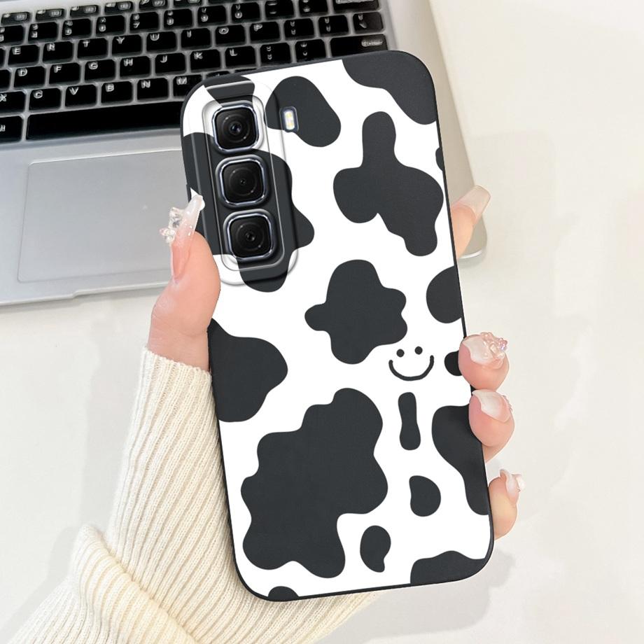 For Infinix Hot 50 50i 4G X6882 X6531 Case Liquid Silicone Soft TPU Back Cover Hot50 Hot50i Phone Funda Gothic Black Night Shell