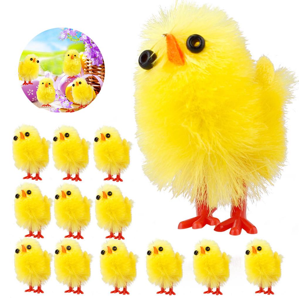 60 Pieces Easter Chick Mini Adorable Yellow Craft Portable Artificial Display Toys Gift Decoration Home Nursery Ornaments