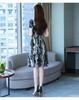 Elegant Summer Outfit: Stylish Short-Sleeved Dress for Middle-Aged Mothers (40s-50s), Wide-Cut and Sophisticated