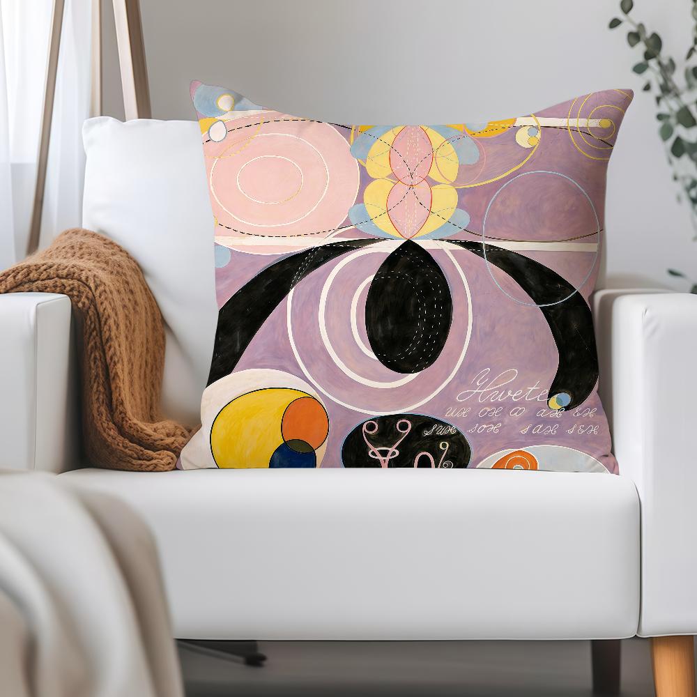 

H-hilma Af Klint Art Pillow Case Applicable Space For Guest Rooms Interiors Cars Office House Decoration 12x12Inch