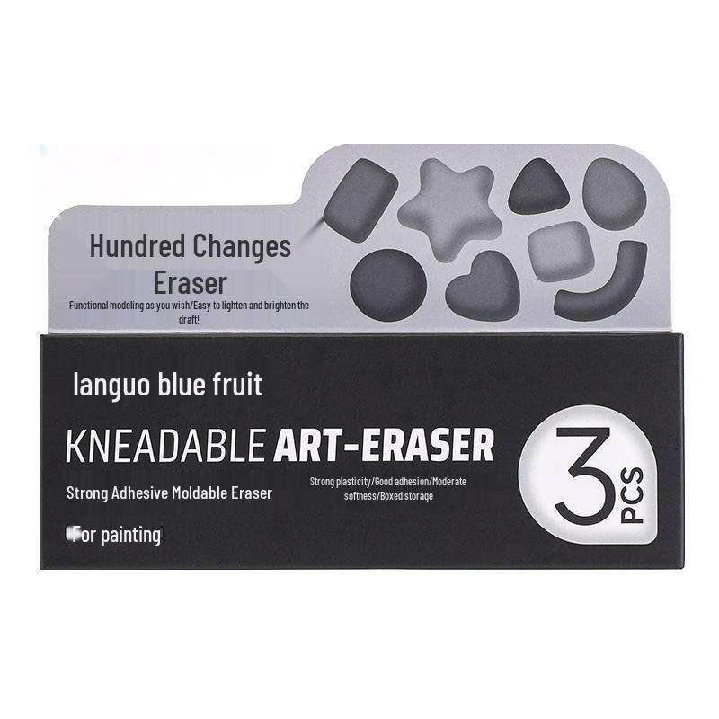 Blue Fruit Soft Eraser: Versatile, Strong Adhesion, Malleable, Crumble-Free, Non-Toxic, Ideal for Students and Fine Arts.
