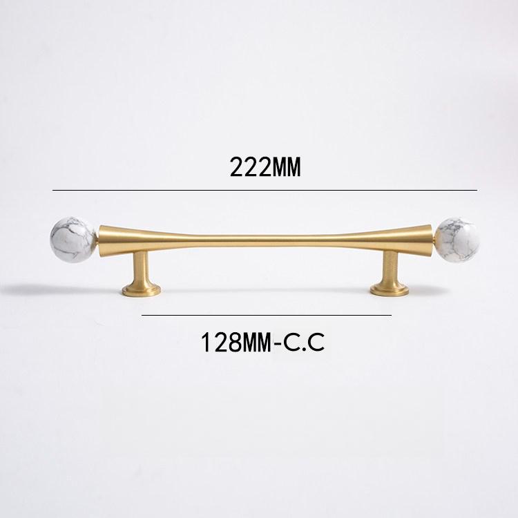 French Style Wardrobe Door Handles Personality Marble Crystal Brass Pulls for Cabinet Cupboard Dresser Drawer Furniture Hardware