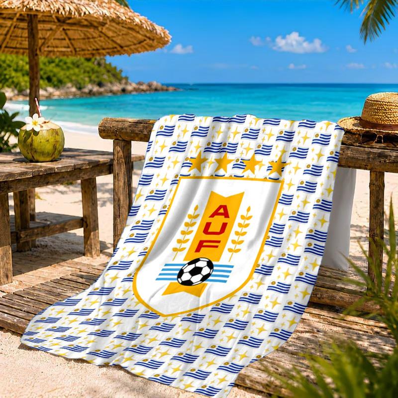 Fc Crest Design Printed Microfiber Beach Towel, Soft And Absorbent, Quick-Dry, Ideal for Summer Travel, Beach Essential, Swimming Pool