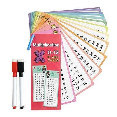 15PCS 15cards Multiplication Flash Cards 1-12 Self Check Math Learning Tool Multiplication Game Flashcards Teaching Aids