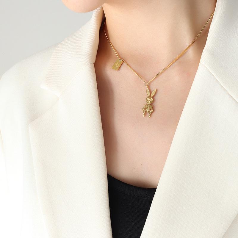 European Punk Stylish Rabbit Pendant Chain Necklace for Women