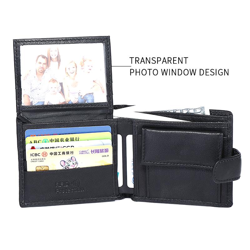 Ledergeldbörse mit Schnalle, mehreren Kartenfächern, großer Kapazität, Herrengeldbörse mit Ausweisfenster und Münzfach