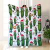 Cucumber-patterned Plush Blanket Is Suitable the Sofa and Makes a Great Gift for Vegetable Lovers It Is Made of Polyester Fiber