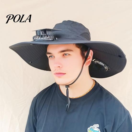 Cooling Fan Sun Hat For All-day Wear Wide-Brimmed Outdoor with Dual-Power Design With Solar Charging USB Hiking Cycling Fishing Panel Hot Summers