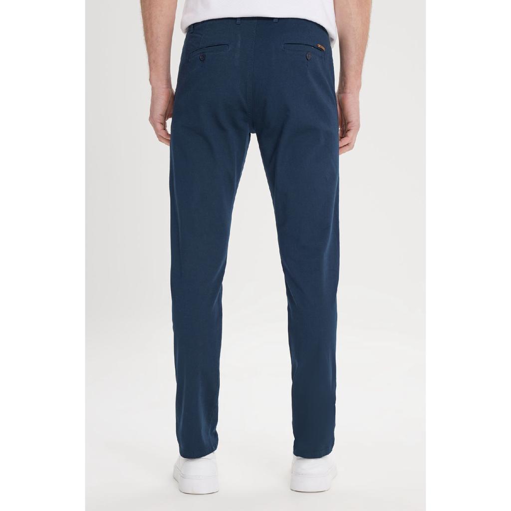 Calças Chino Slim Fit Masculinas de Lona Preta Slim Fit com Bolso Lateral