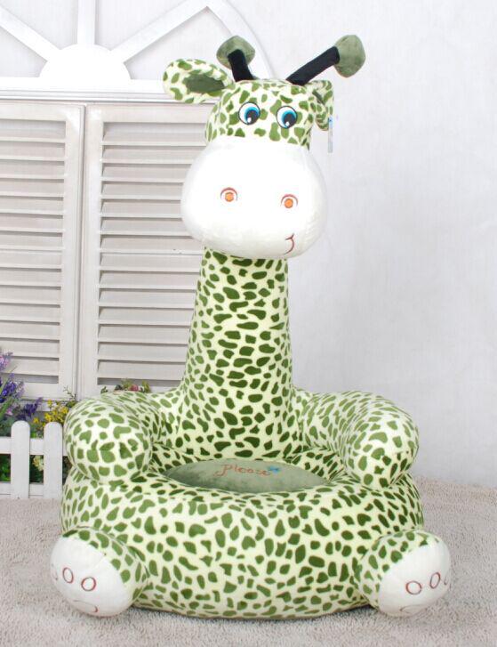 Lazy Kids' Plush Animal Sofa: Dinosaur, Giraffe, Elephant Dolls