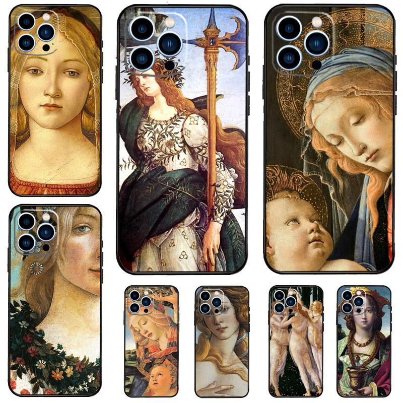 Sandro Botticelli Renaissance Art Painting Case For iPhone 15 14 13 12 11 Pro Max Mini X XR XS Max 7 8 Plus Bumper Cases Cover