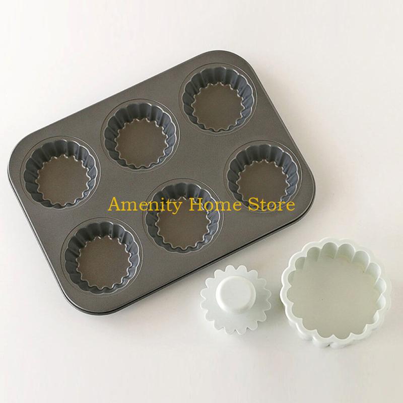 F26C Pastry Egg Tart Mold Muffin Bakeware Cupcake Pan Carbon Steel Gift