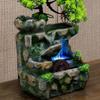 Resin Rockery Waterfall Fountain Indoor Tabletop Zen Garden Fountain Meditation Decor Water Feature Creative Craft Waterfall