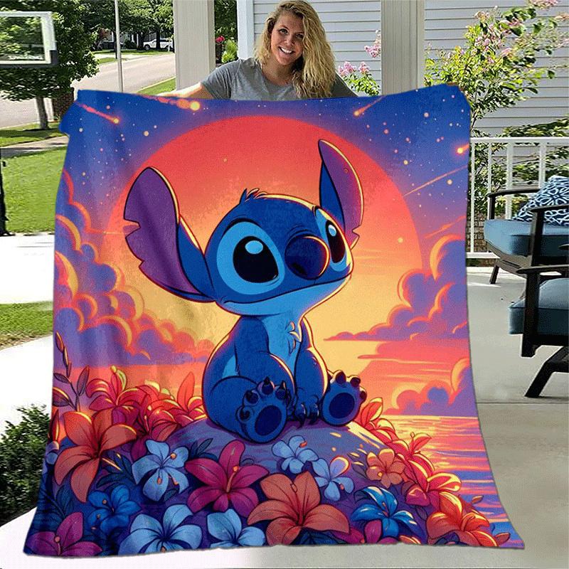 1pc Stitch Printing Blanket - Soft, All-Season Throw for Living Room, Bedroom,Travel