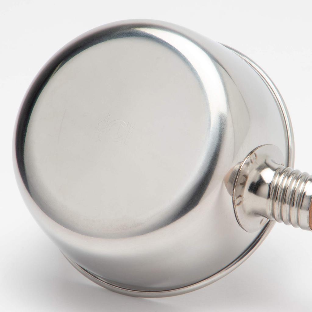 Endo Shoji Commercial Water Ladle Measuring 13cm Stainless Steel Natural Wood Made In Japan AMZ01013 (with Marks) 18-8 &