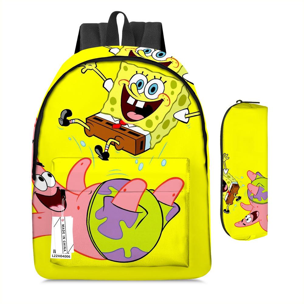 Spongebob Squarepants Children'S School Bag Male And Female Students Backpack Kindergarten Cute Cartoon Backpack Pencil Bag