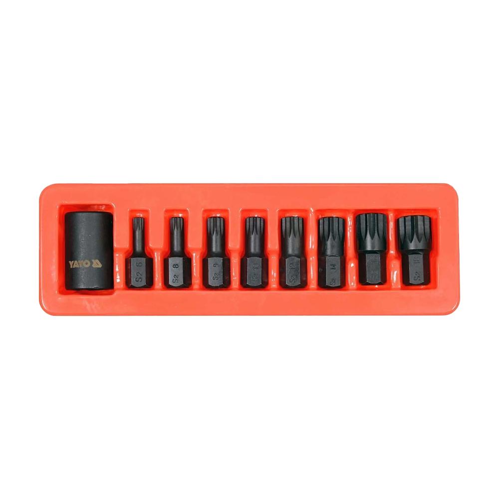 Yato Spline Steel Impact Hex Bit (Pack of 8)