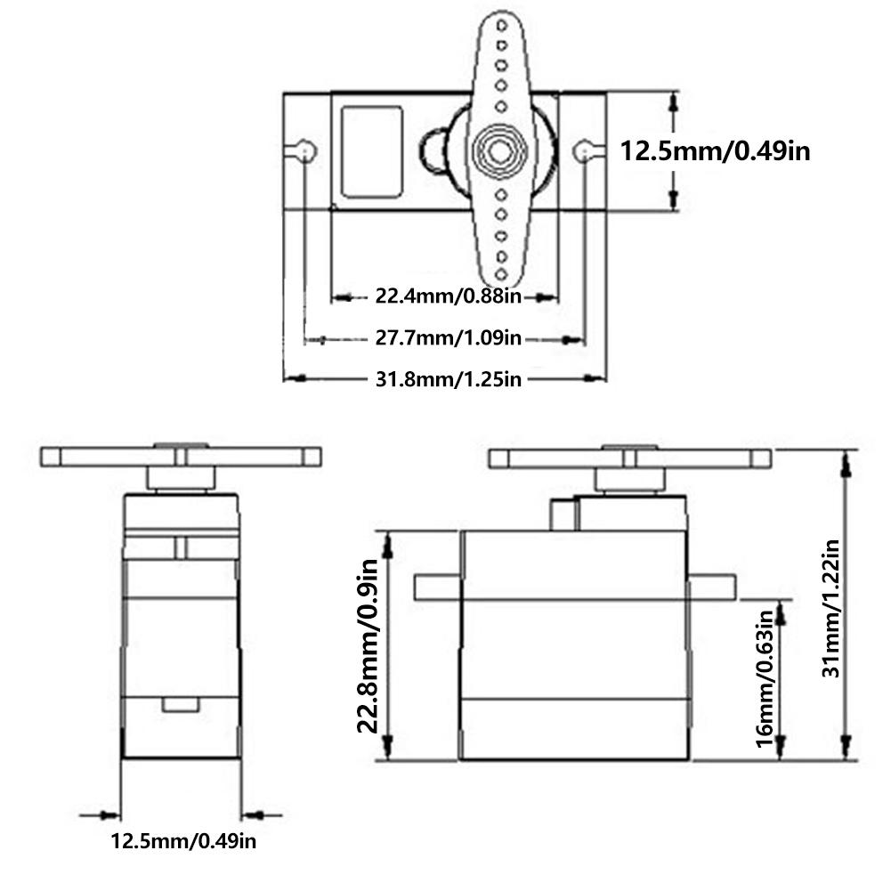 Servo Motor Remote Control RC Robot Arm Helicopter Airplane Accessories SG90 90°-180°(SG90 )