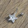 Crystal Pendant Belly Button Ring For Women Star Zircon Navel Ring Jewelry Pentagram Belly Ring Sexy Body Piercing Jewelry