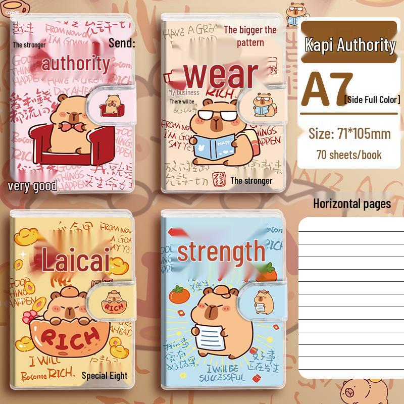 Inspirational A7 Cartoon Rubber-Covered Mini Notebook & Planner