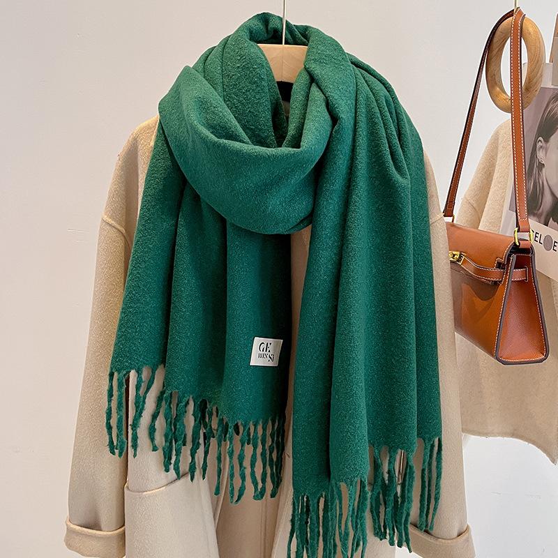 Haze blue imitation cashmere scarf women's new winter atmosphere scarf couple student men's shawl