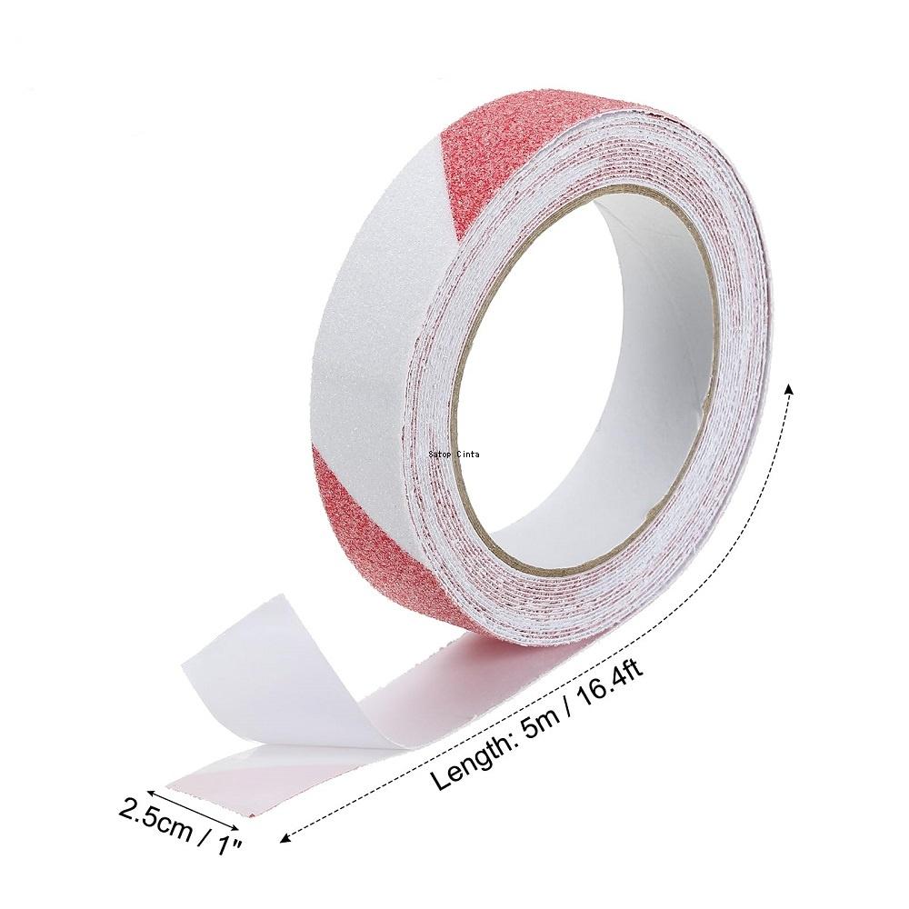 White-Red Twill Anti Slip Traction Tape 2.5cm/5cm*5m Non-Slip Grip Decal Non Skid Tread Safety Strip For Stair Step Scooter Deck
